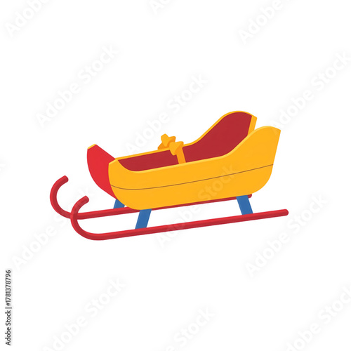Realistic 3D Rendered Santa Sleigh Christmas Illustration