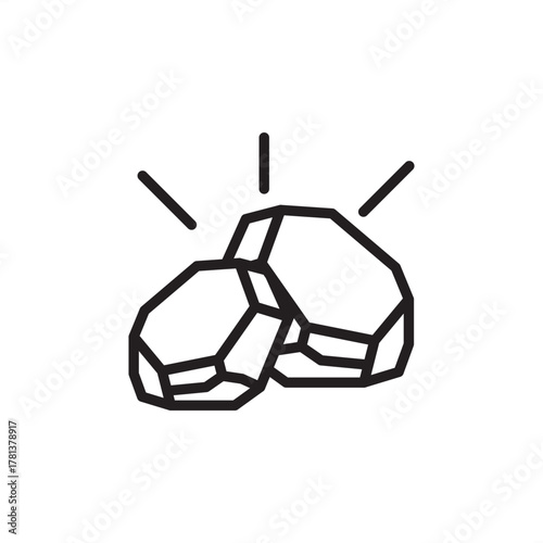 Gold nugget icon symbolizing mineral wealth and precious metal extraction, representing modern mining exploration, specialized resource valuation, and global commodity systems.