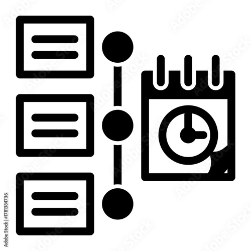 Task Scheduling and Timeline Planning Icon from Time Management Collection (Mixed Style)