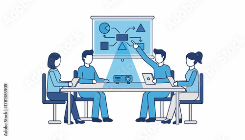 A group of employees attending a workshop on workplace diversity and inclusion with interactive materials displayed on a projector.