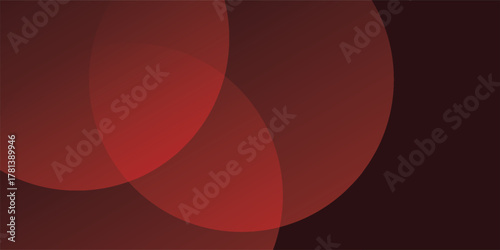 Abstract minimalist banner background, color red gradations. Circle effect style geometric simple art