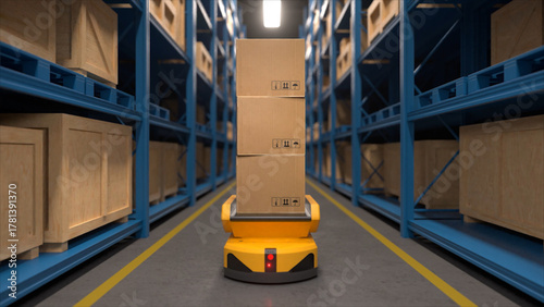 Automated guided vehicle transporting cardboard