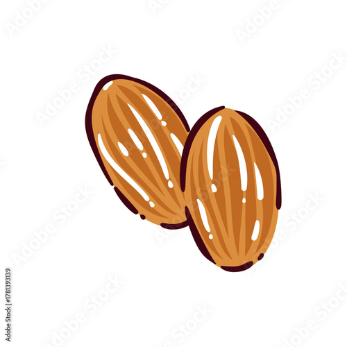 Traditional Turkish tulumba dessert made of fried dough soaked in sweet syrup, drawn in warm tones with smooth lines and oriental charm in cartoon style, vector illustration.