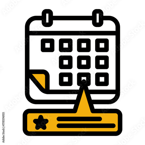 Event Schedule Determination Planning Icon from Time Management Collection (Outline Color Lineal Style)