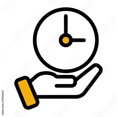 Time Limitation Hand Offer Icon from Time Management Collection (Outline Color Lineal Style)