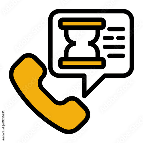 Telephone Communications Time Management Icon from Time Management Collection (Outline Color Lineal Style)