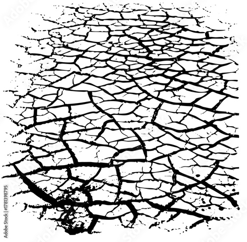 Cracked texture abstract fragmentation in graphic design