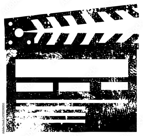 Film slate clapperboard content in a production studio