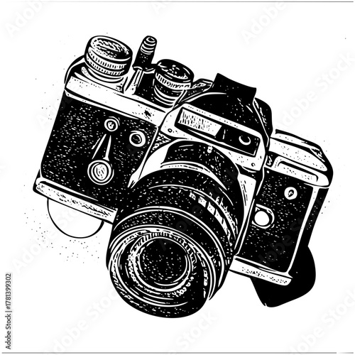 Vintage Camera Illustrates in Retro Style