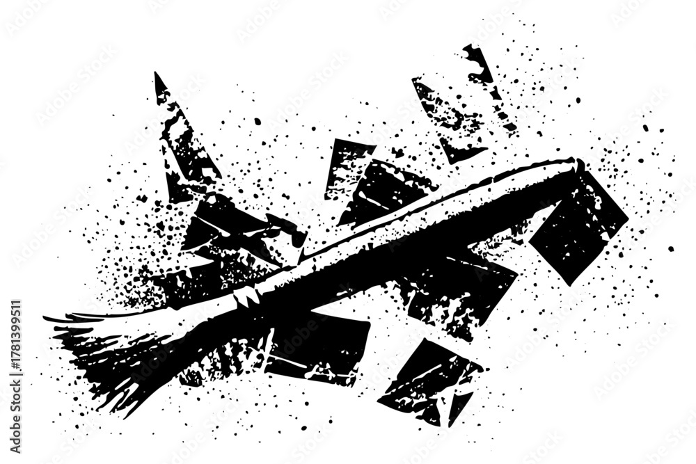 Obraz premium Brushstroke Arrow Points Forward Abstract Design