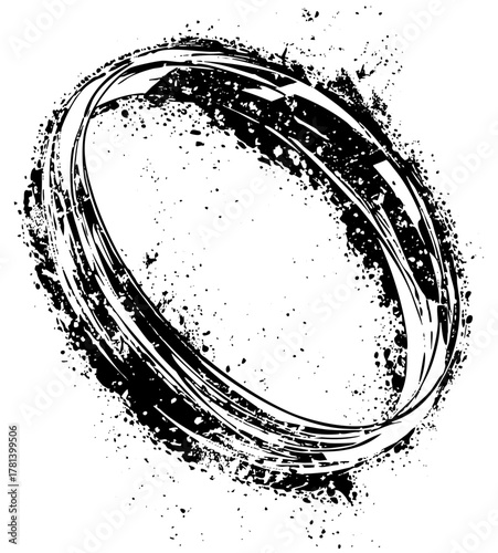 Brushstroke Circle defines abstract texture for graphic design