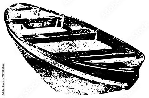 Rowboat floats serenely on water, texture for nautical themes