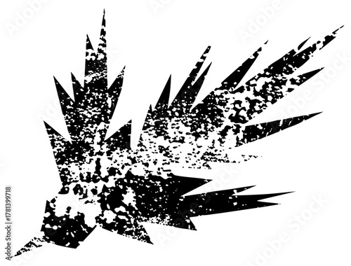 Leaf Illustrates Grunge Texture for Botanical Design