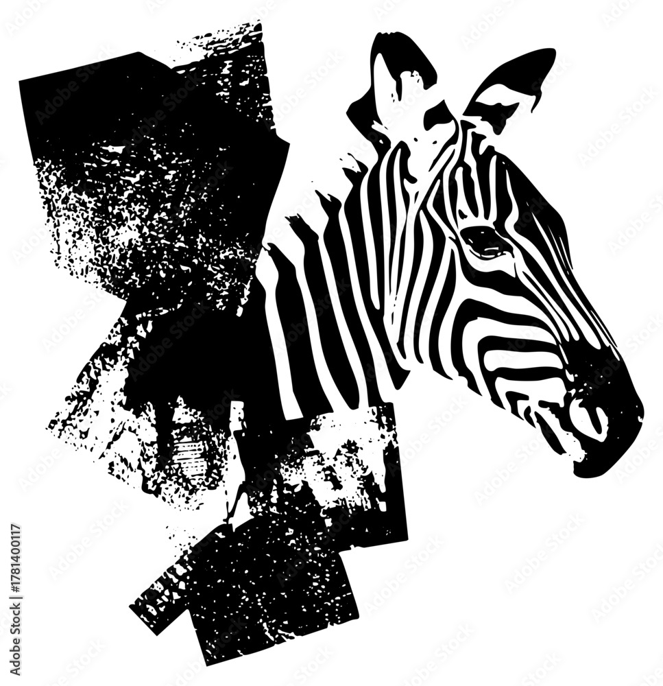 Naklejka premium Zebra emerges abstract design