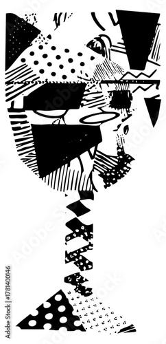 Abstract figure transforms into dripping form geometric