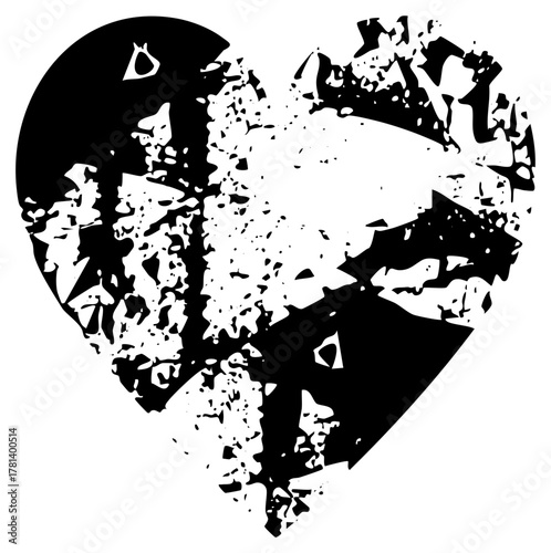 Broken Heart Reveals Texture Illustration