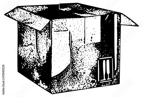 House section reveals interior structure in architectural illustration