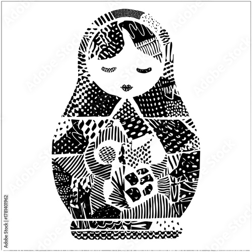 Matryoshka doll within traditional form
