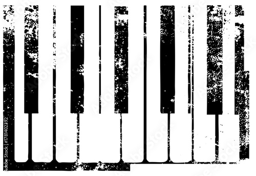 Piano keys display texture in a musical composition