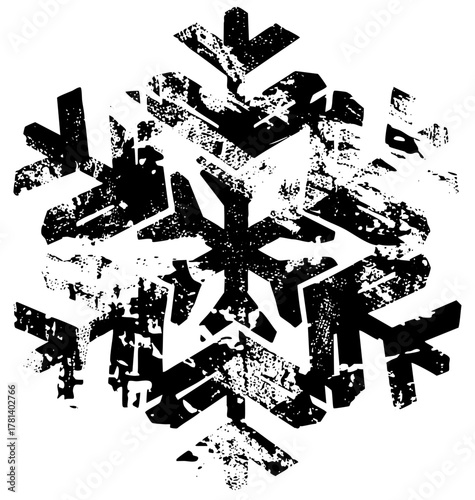 Snowflake texture in winter weather