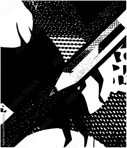 Abstract shapes interact dynamically in a modern composition