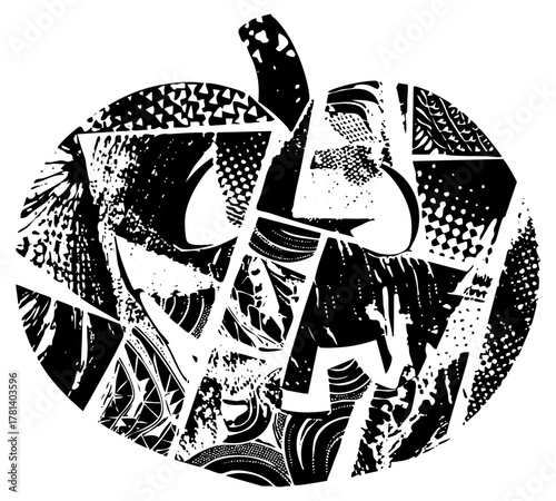 Abstract face explores cubism in graphic design