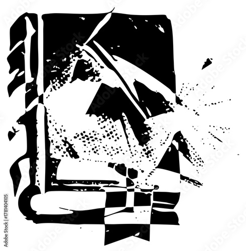 Abstract shapes compose dynamic composition for graphic design