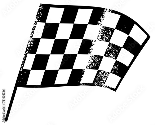 Checkered flag waves triumphantly at a racing event