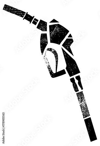 Fuel nozzle dispensing gas at a service station