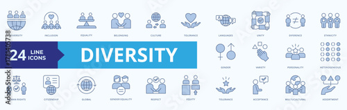 Diversity Icon set Blue style