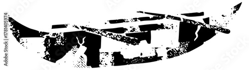 Drone flies overhead in aerial view