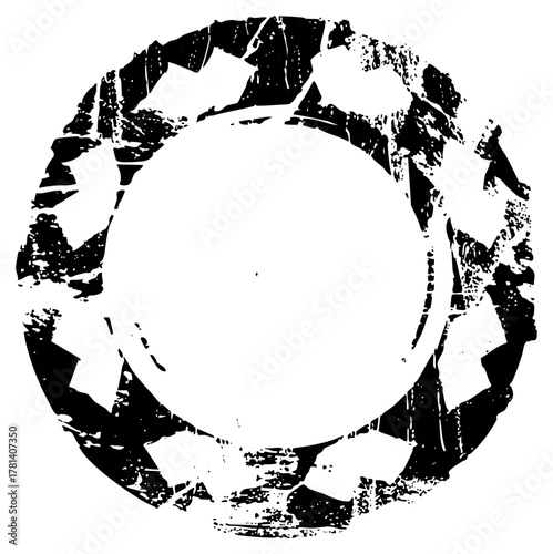 Tire track reveals impression in rough terrain