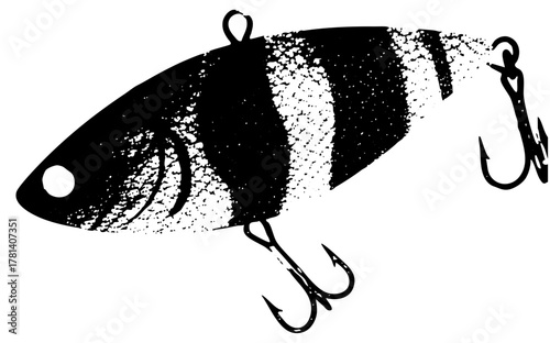 Fishing lure texture in illustration