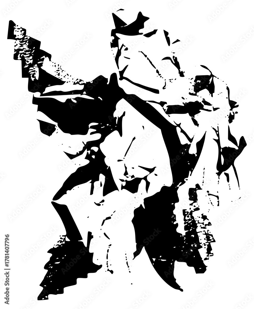 Fototapeta premium Abstract Portrait Expresses Emotion in Modern Art