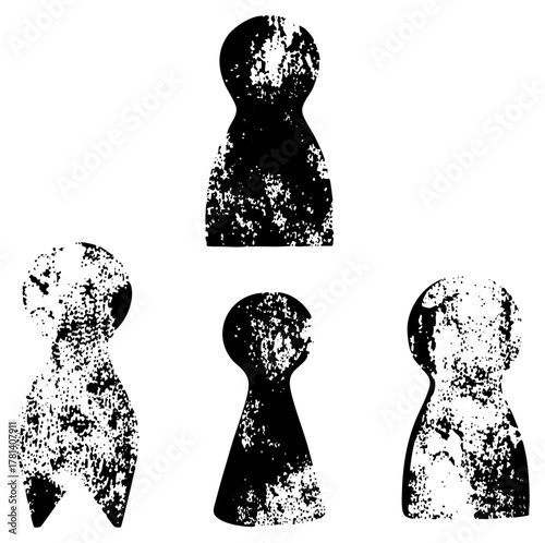 Pawn Figures Illustrate Strategy in Competitive Games