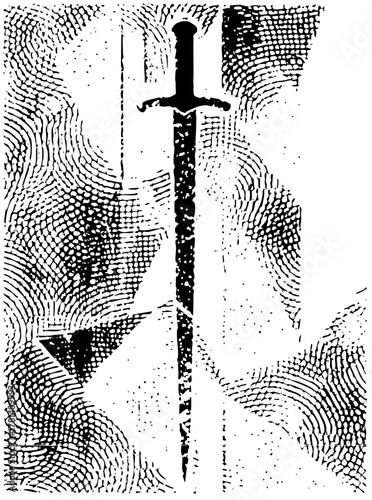 Sword Pierces Faces Illustration