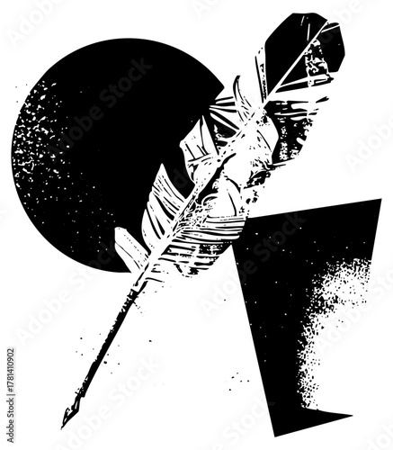 Feather writes poetry in abstract composition