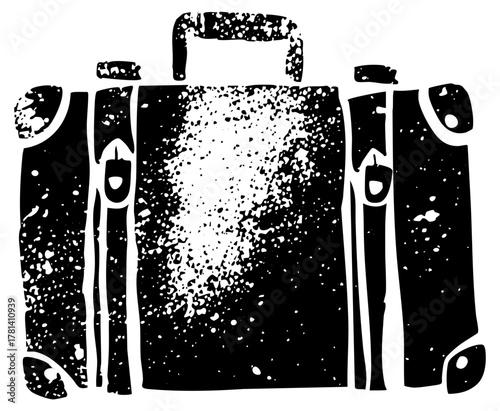 Vintage suitcase illustrates travel concepts in a retro aesthetic