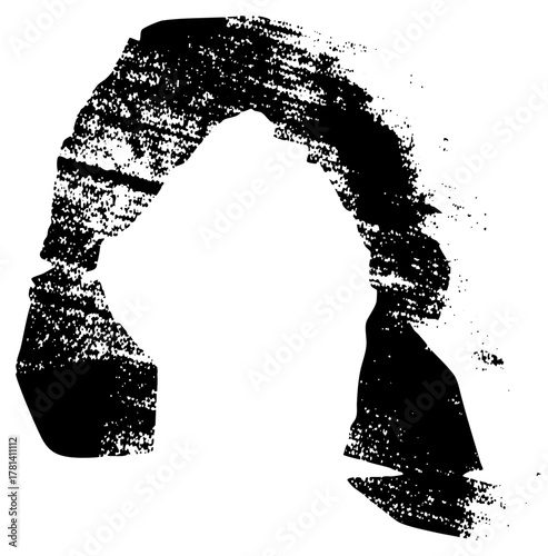 Profile Portrait Texture in Abstract Design