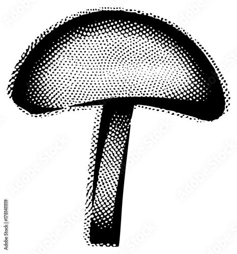 Mushroom Illustrates Retro Style in Botanical Study