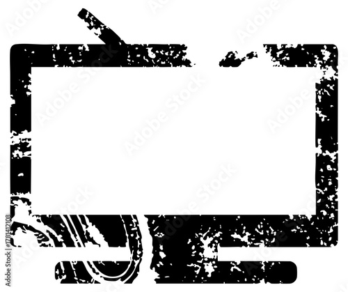 Grunge frame defines distressed texture for graphic design