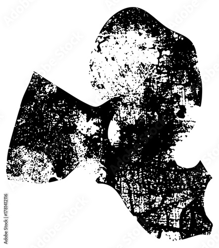 Face silhouette duality within abstract composition