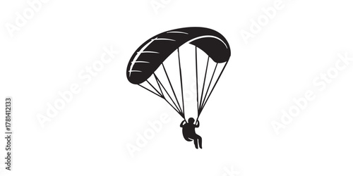 Minimalistic paraglider icon design