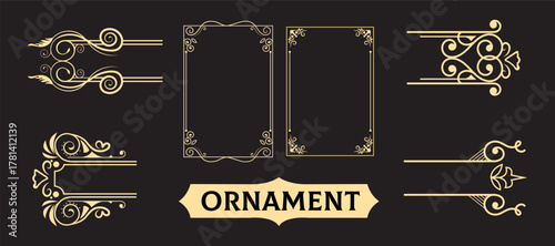 Vintage Decorative Ornaments Set  Elegant Design Elements