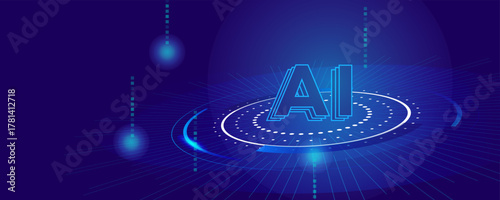 AI Network Technology  Futuristic Digital Abstract Background