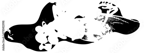 Cow Grazing Illustration dotted