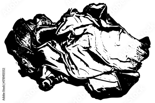 Crushed paper explores texture in abstract composition