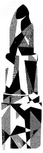 Figure contemplates solitude in abstract composition