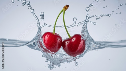 Twin Cherries Crystal Water Burst White