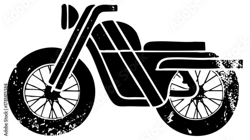 Motorcycle Illustrates Speed in Texture